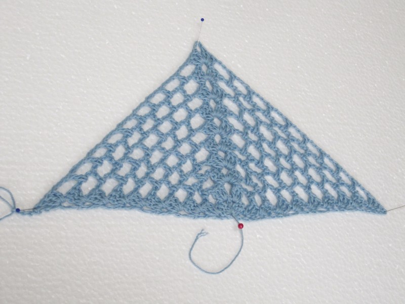 ショール 図 三角 編み ワンダーコットンの三角ショールを棒針で編みました！